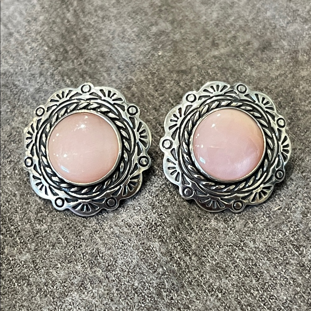 Carolyn Pollack Relios Sterling Pink MOP Earrings